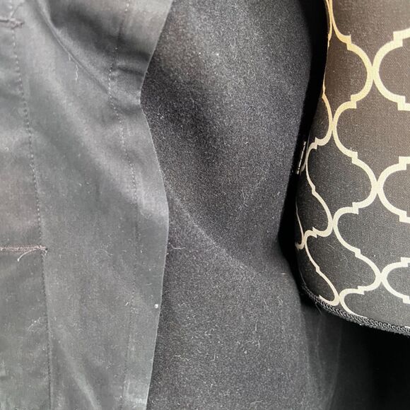 London Fog Black Union Made Wool Lined Classic Long Trench Coat Size 8 Regular - Picture 10 of 15